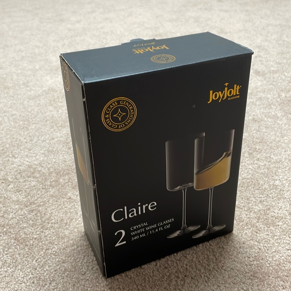 JoyJolt Crystal White Wine Glasses